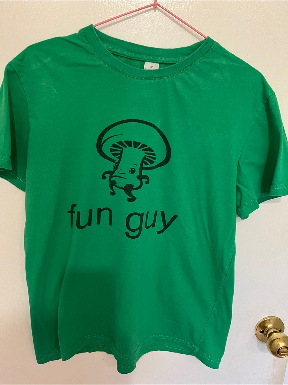 Green "Fun Guy" Mushroom Graphic Tee Men's Size Medium